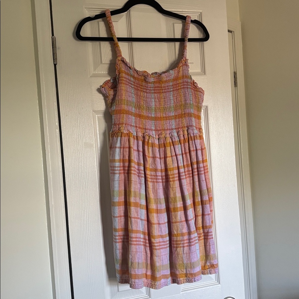 American Eagle Outfitters Plaid Mini Dress - Pink and Yellow